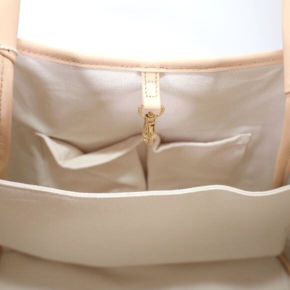 Spartina 449 Blue and Tan Tote with Floral Lace - Picture 8 of 10